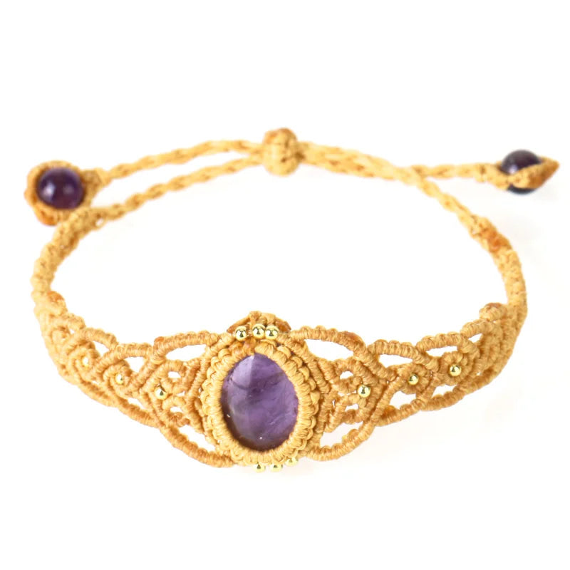 Bracelet Wrap Quartz Rose Cuir – Pierre Naturelle Bohème Multicouche
