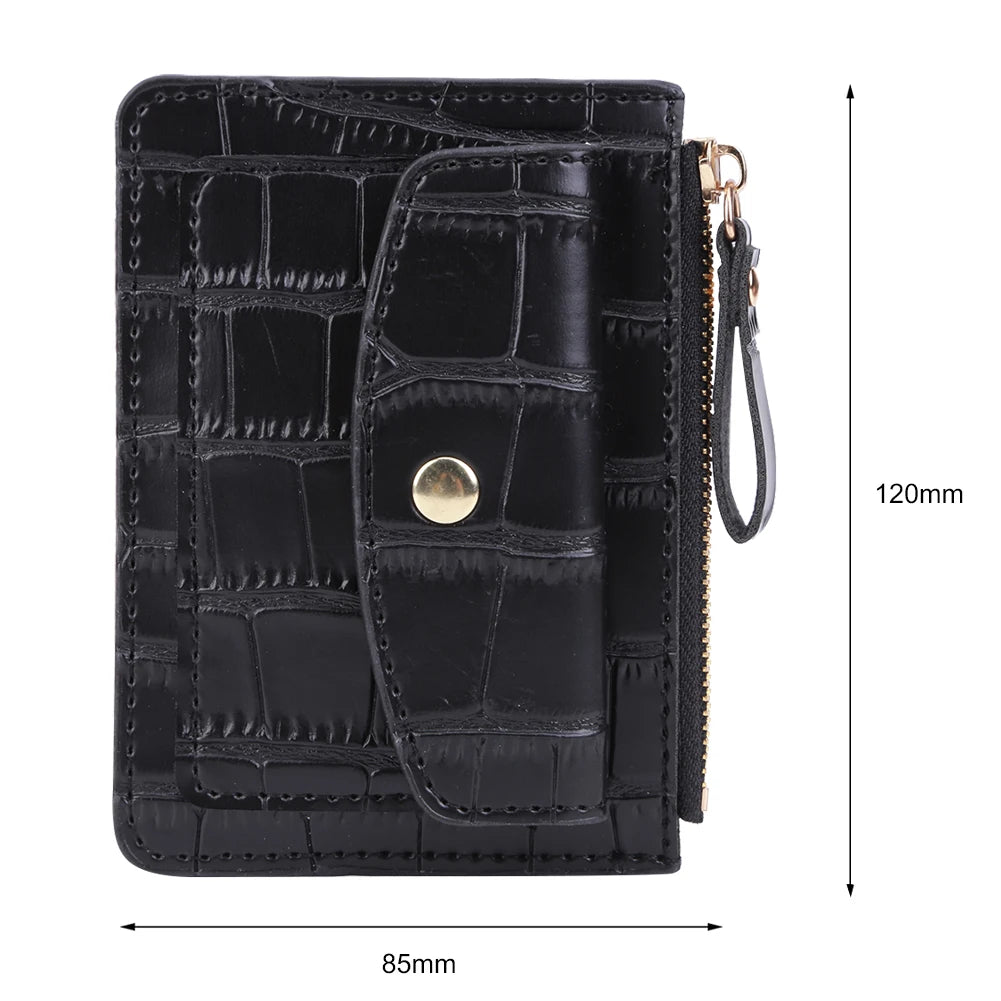 Portefeuille Court Femme Cuir PU - Porte-Monnaie Compact avec Porte-Cartes