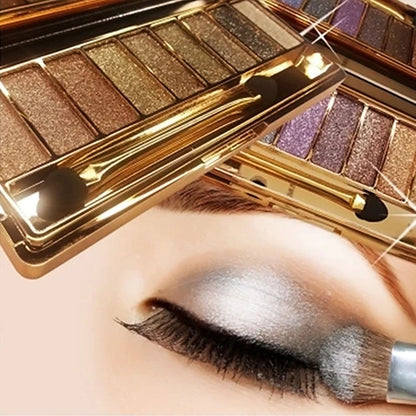Palette Fards Paupières Nude 9/10 Couleurs K-Beauty - Maquillage Yeux Coréen Shimmer Smokey Mat Longue Tenue