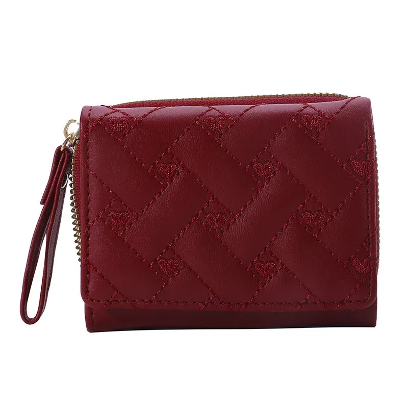Portefeuille Femme Kawaii Mignon Luxe - Designer Lady Wallet Cuir Porte-Monnaie Beige
