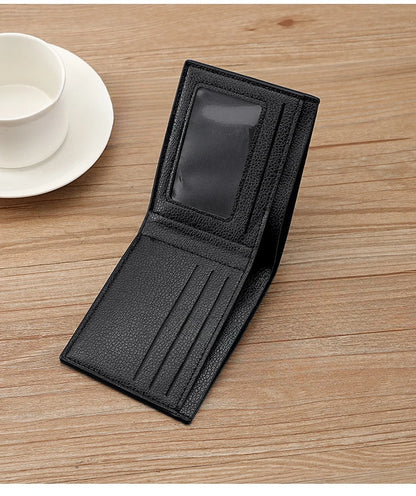 Portefeuille Homme Cuir PU Court Business - Wallet Noir Compact Walet Portefeuille