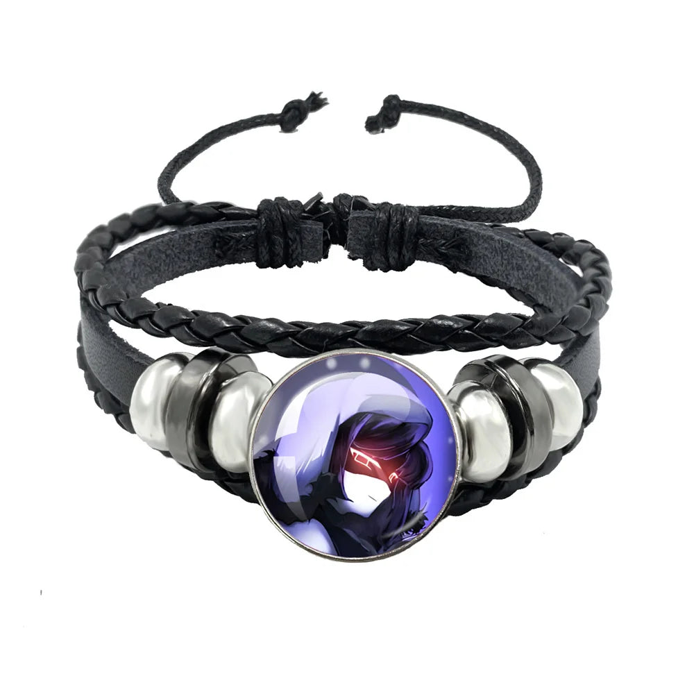 Bracelet Murder Drones Uzi x N – Cabochon Verre Cuir Ajustable Fan Art