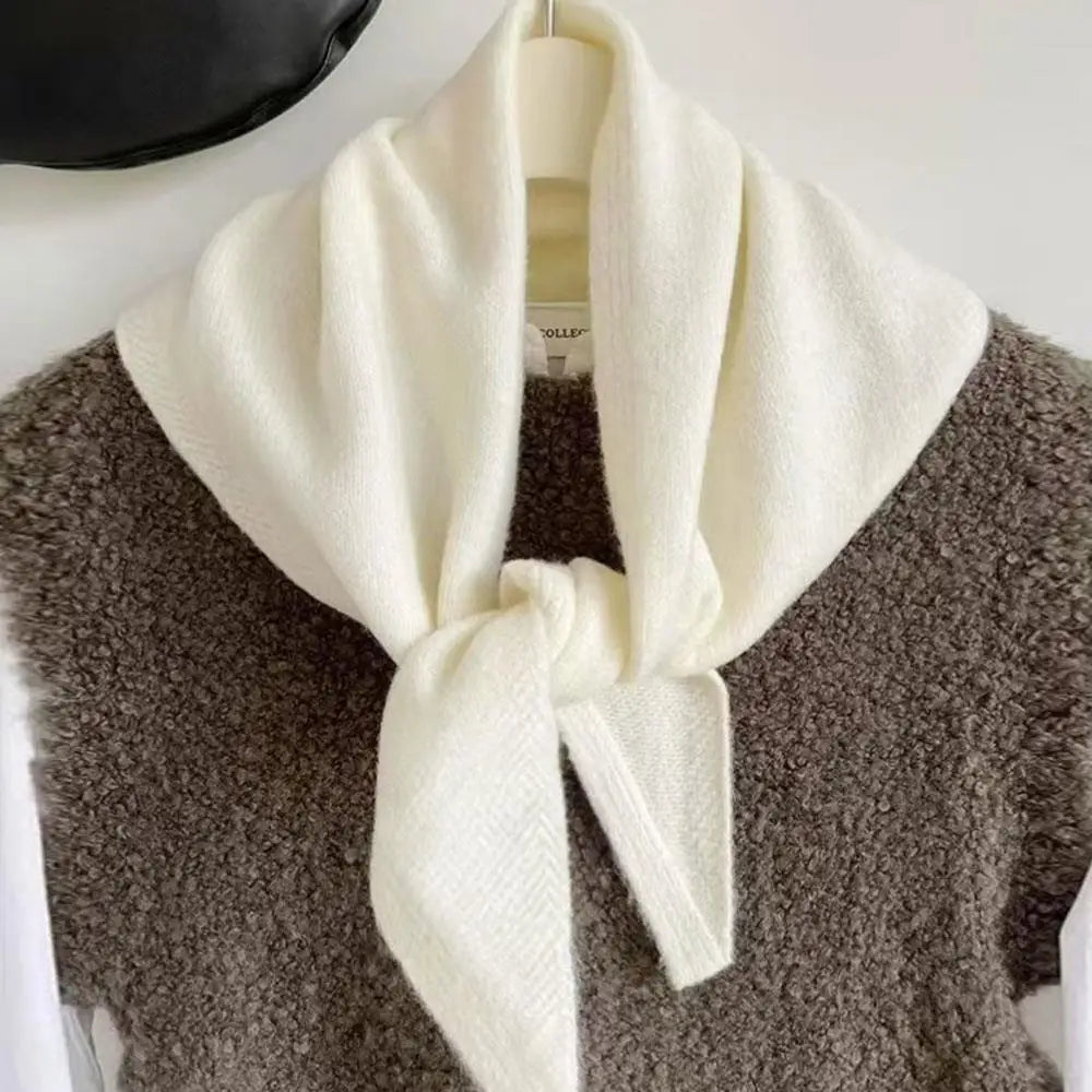 Foulard Triangle Laine 100% Coréen Femme - Écharpe Cachemire Longue Chaude Châle Tricotée
