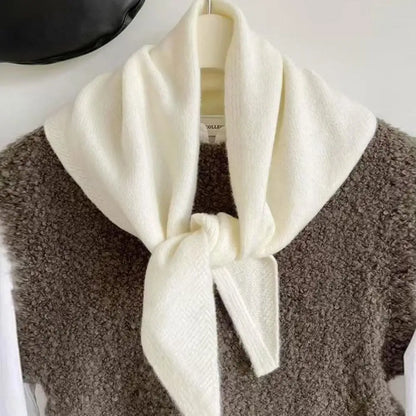 Foulard Triangle Laine 100% Coréen Femme - Écharpe Cachemire Longue Chaude Châle Tricotée