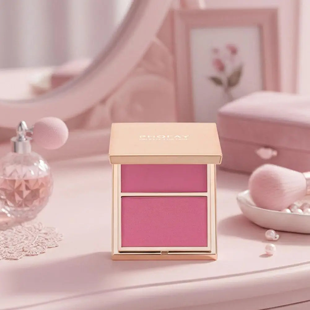 Palette Blush Contour Mat Naturel - Double Couleur Haute Pigmentation Longue Tenue Visage Sculpté Beauté