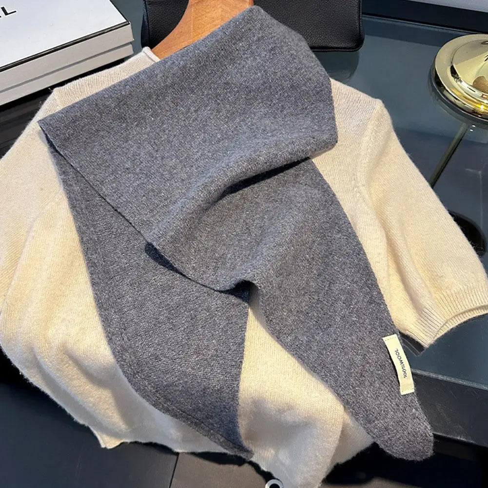Foulard Triangle Laine 100% Niche Britannique Coréen - Écharpe Tricotée Multifonction Femme