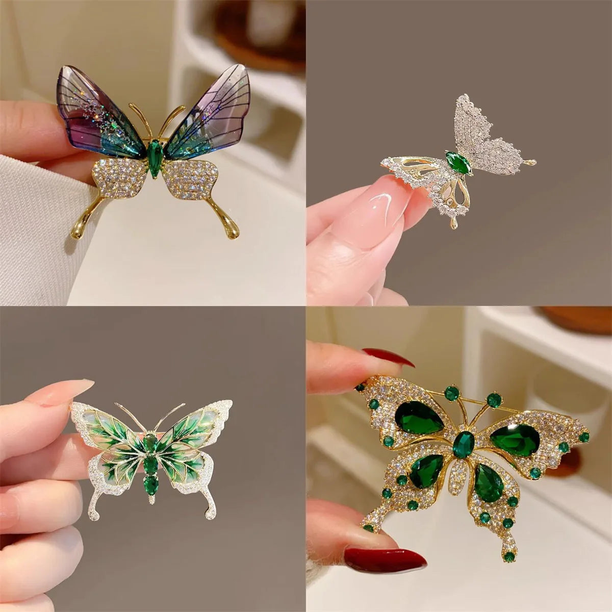 Broche Papillon Luxueuse Exquise – Pin's Fleur Poitrine Élégant Femme