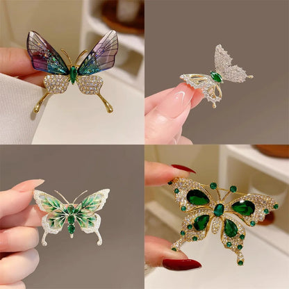 Broche Papillon Luxueuse Exquise – Pin's Fleur Poitrine Élégant Femme