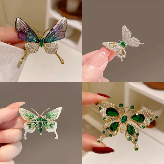 Broche Papillon Luxueuse Exquise – Pin's Fleur Poitrine Élégant Femme