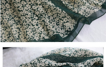 Foulard Écharpe Mousseline Petite Fleur Femme - Bandana Hijab Châle Été Protection Solaire