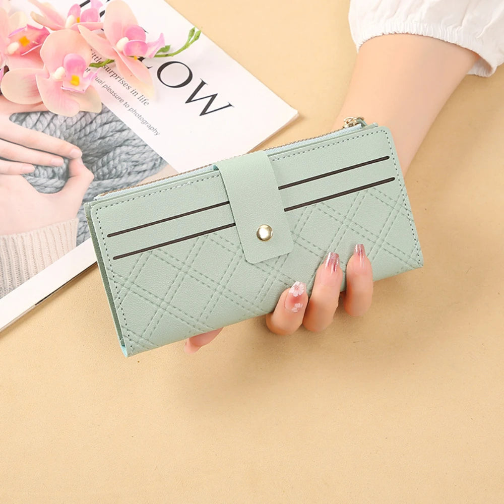 Portefeuille Femme Multi-Cartes Cuir PU - Organisateur de Voyage Décontracté