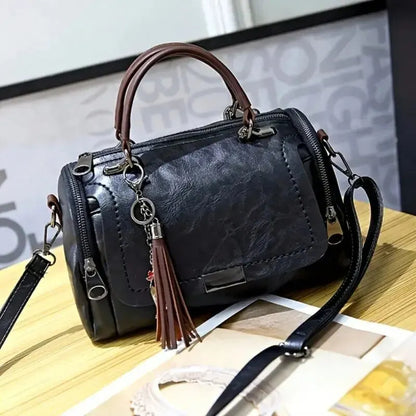 Sac Bandoulière Femme Grande Capacité Pompon - Crossbody Boston Tendance 2026