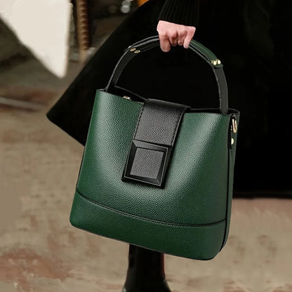 Sac Bucket Femme Cuir Souple Élégant - Crossbody Bandoulière Ajustable 2026