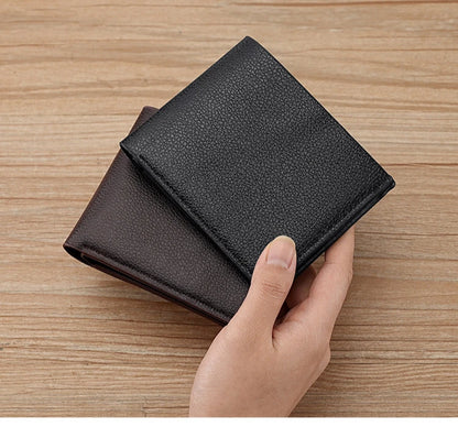 Portefeuille Homme Cuir PU Court Business - Wallet Noir Compact Walet Portefeuille