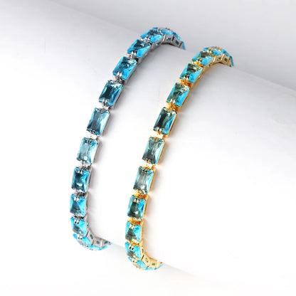 Bracelet Plaqué Or 18K Zircons Arc-en-Ciel – Luxe Micro-Pavé Étanche