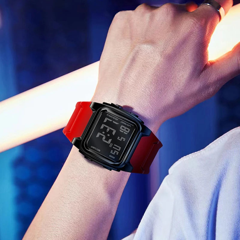 Montre Sport Numérique YIKAZE - Étanche LED Multifonction Homme