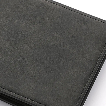 Portefeuille Homme Cuir PU Multi-Cartes - Porte-Monnaie Court Grande Capacité Pliable