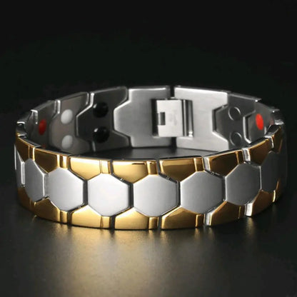 Bracelet Magnétique Thérapeutique Hexagone – Jonc Homme Élégant
