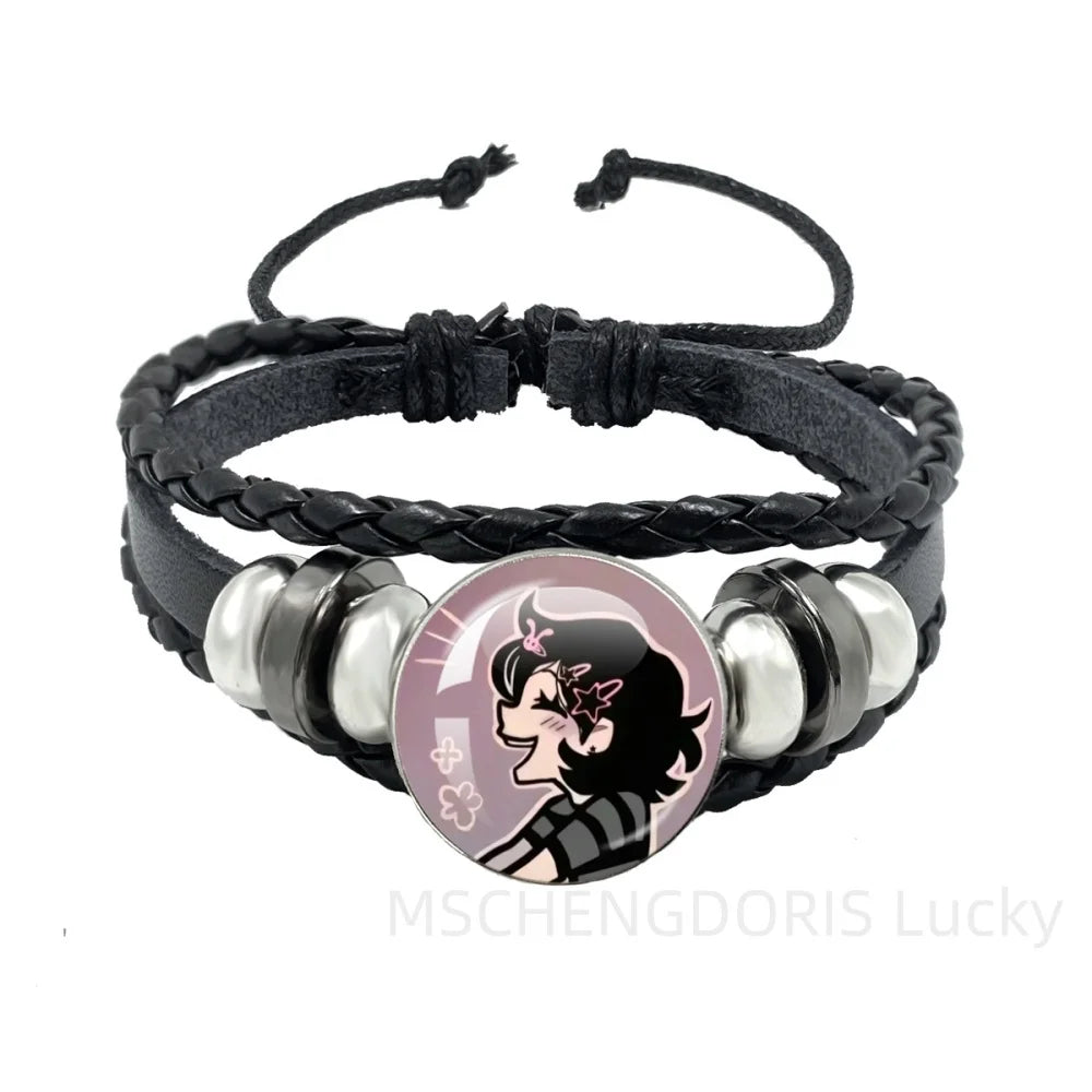 Bracelet Gaming Coffin Andy Leyley – Cuir Multicouche Tressé Noir Unisexe