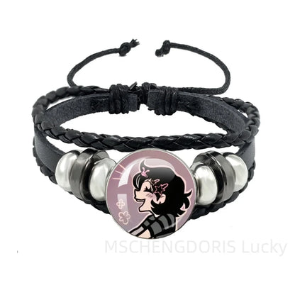 Bracelet Gaming Coffin Andy Leyley – Cuir Multicouche Tressé Noir Unisexe