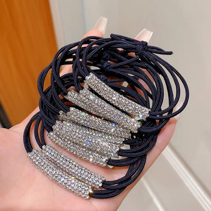 Élastiques Cheveux Strass Coréens Brillants - Chouchous Sans Couture Femme Fille Y2K Sweet