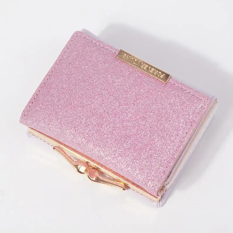 Portefeuille Femme Brillant Tri-Fold - Cartera Mujer Clutch Porte-Monnaie Simple