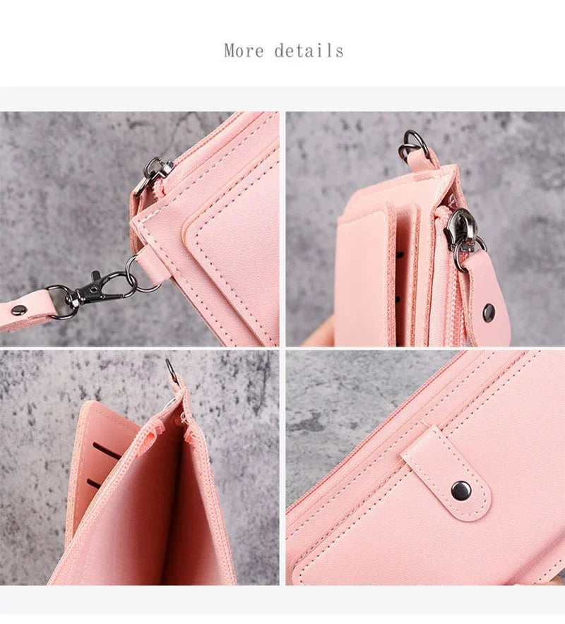 Portefeuille Femme Long Zippé Cuir PU - Pochette Élégante Simple Noir Blanc Gris Rouge