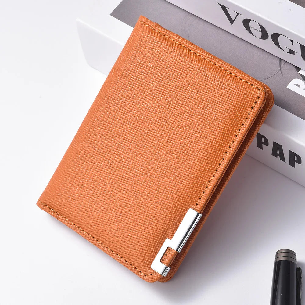 Portefeuille Homme Cuir Synthétique Slim - Porte-Carte Business Minimaliste Multiples Emplacements Géométrique