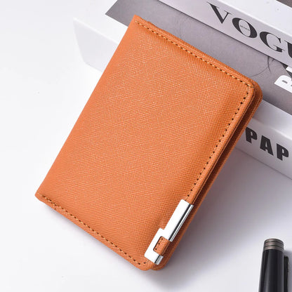 Portefeuille Homme Cuir Synthétique Slim - Porte-Carte Business Minimaliste Multiples Emplacements Géométrique