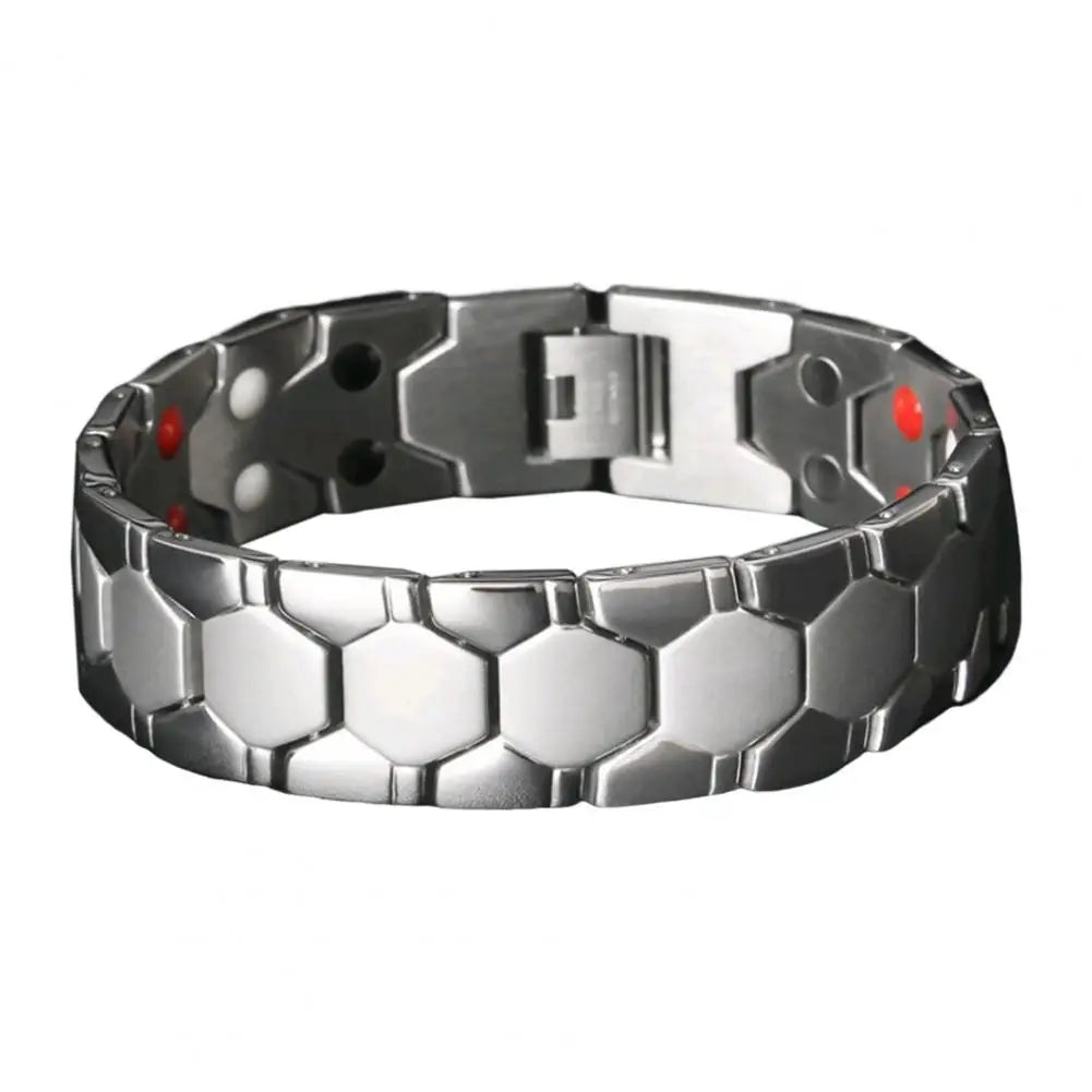 Bracelet Magnétique Thérapeutique Hexagone – Jonc Homme Élégant
