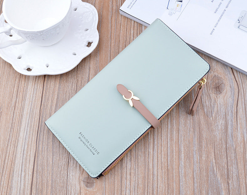 Portefeuille Femme Long Cuir Luxe Slim - Porte-Carte Crédit Clutch Élégant Tendance