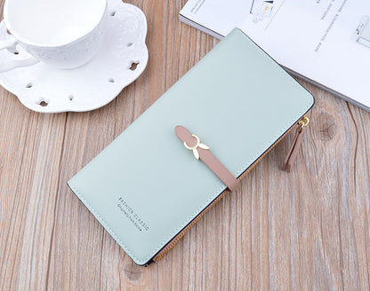 Portefeuille Femme Long Cuir Luxe Slim - Porte-Carte Crédit Clutch Élégant Tendance