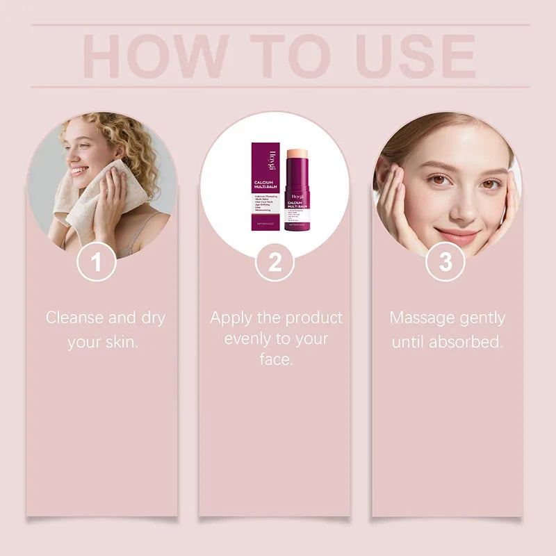 Baume Multi-Usages Calcium Volume 1pc - Stick Visage Yeux Collagène Hydratant Anti-Rides Pré-Maquillage K-Beauty