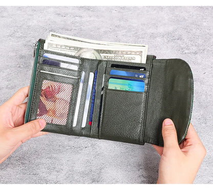 Portefeuille Femme Luxe Clip Cuir - Clutch Soirée Designer Porte-Cartes Crédit