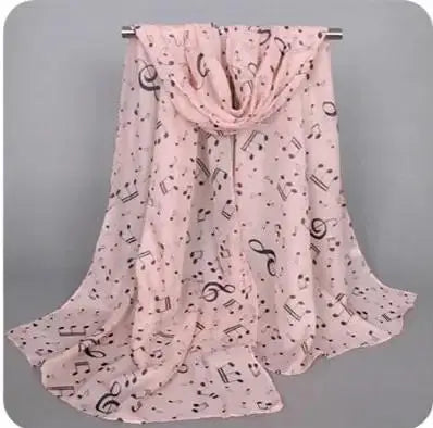 Foulard Mousseline Notes Musique Femme - Châle Soie Imprimé Doux Polyvalent