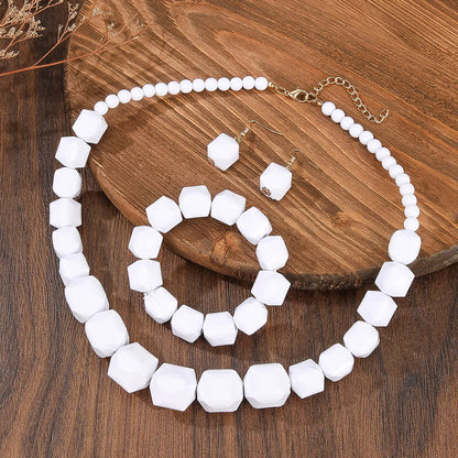 Ensemble Bijoux Perles Blanches – Collier Boucles Bracelet Vintage