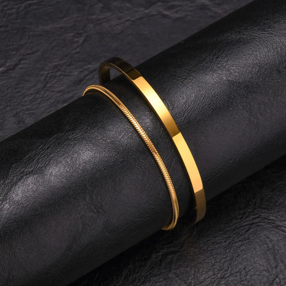 Set 2 Bracelets Chaîne Acier Inoxydable Homme – 4mm Ajustable, 3 Finitions