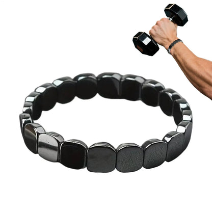 Bracelet Hématite Naturelle Magnétique Thérapeutique – Pierre Énergie & Guérison Unisexe
