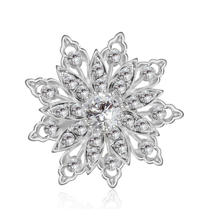 Broche Fleur Rétro Mode Cristal Strass – Pin's Bijou Mariage Rendez-vous Soirées Femme