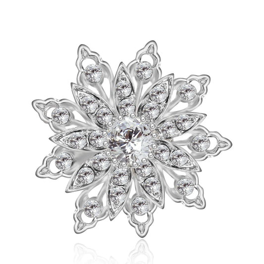 Broche Fleur Rétro Mode Cristal Strass – Pin's Bijou Mariage Rendez-vous Soirées Femme