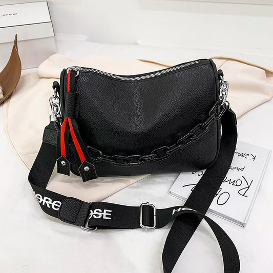 Sac Crossbody Femme Cuir Véritable Vachette 100% - Bandoulière Large Souple