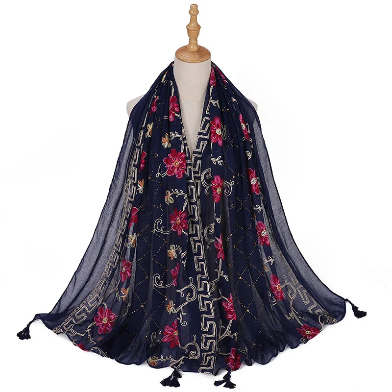 Hijab Imprimé Aquarelle Premium - Voile Femme Doux et Léger