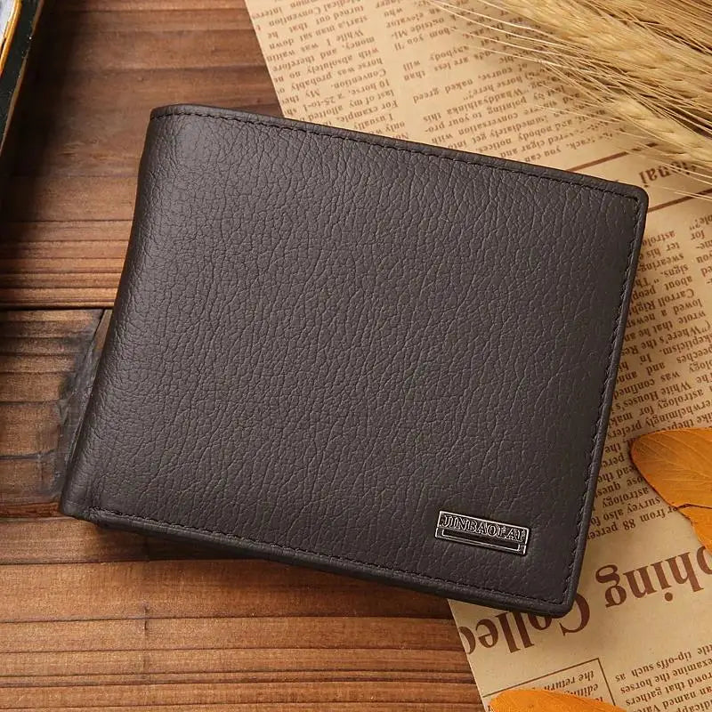 Portefeuille Homme Cuir Véritable - Porte-Cartes Court Premium Noir