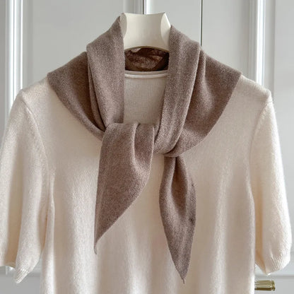 Foulard Triangle Laine 100% Femme - Écharpe Tricotée Style Britannique Multifonction Hiver