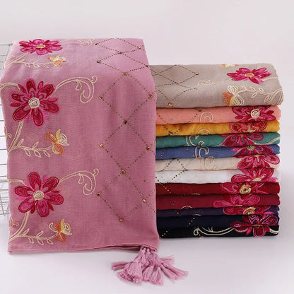 Hijab Imprimé Aquarelle Premium - Voile Femme Doux et Léger