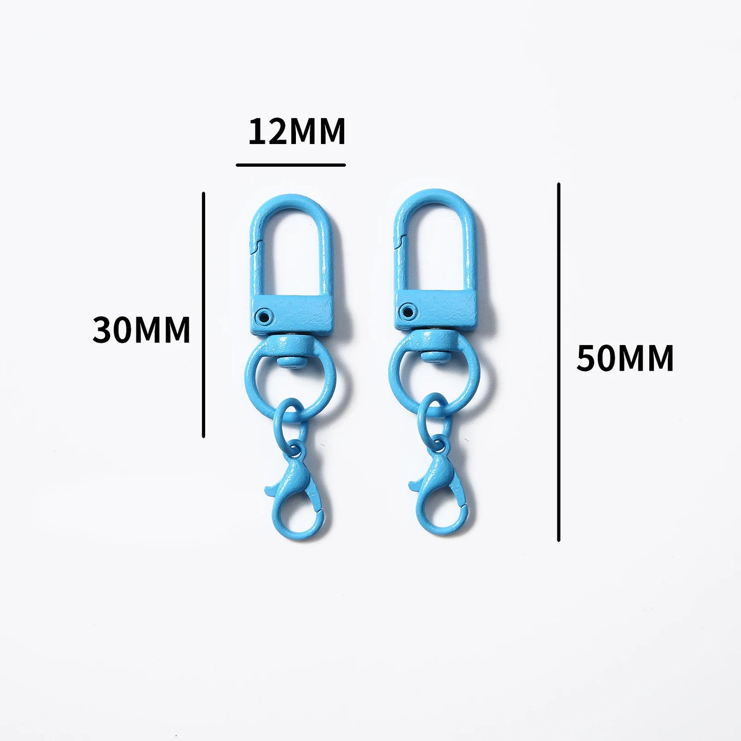 Mousquetons Métalliques Colorés – Lot de 10, 50 ou 100 pcs
