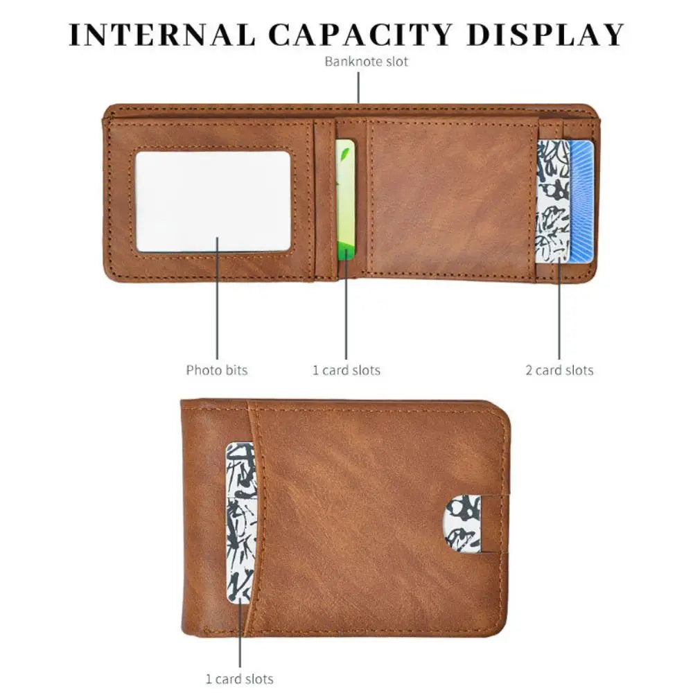 Portefeuille Homme Cuir PU Imperméable - Porte-Carte Compact Pliable Léger pour Voyage et Quotidien
