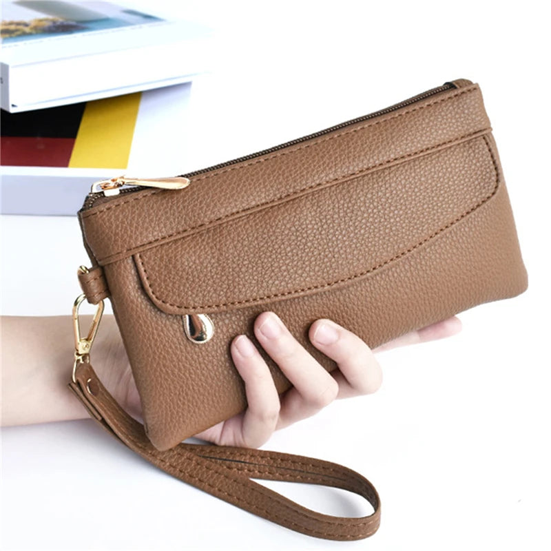 Portefeuille Femme Cuir PU Portable Fashion - Sac à Main Porte-Monnaie Téléphone Étanche