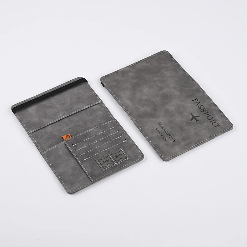 Portefeuille Homme Cuir PU Passeport Voyage - Porte-Cartes Business Accessoires Voyage