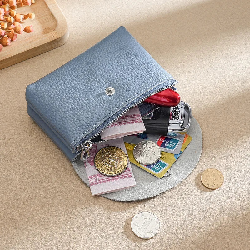 Portefeuille Femme Cuir PU Personnalisable Lettres Nom - Porte-Carte Monnaie Compact Rabat Cadeau Unique